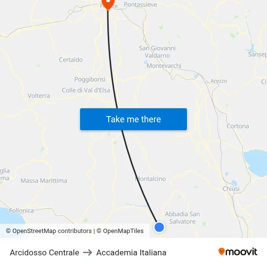 Arcidosso Central to Italian Academy map
