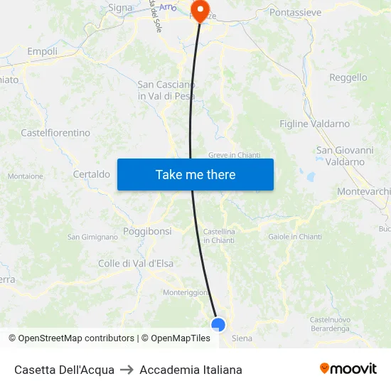 Water House to Italian Academy map