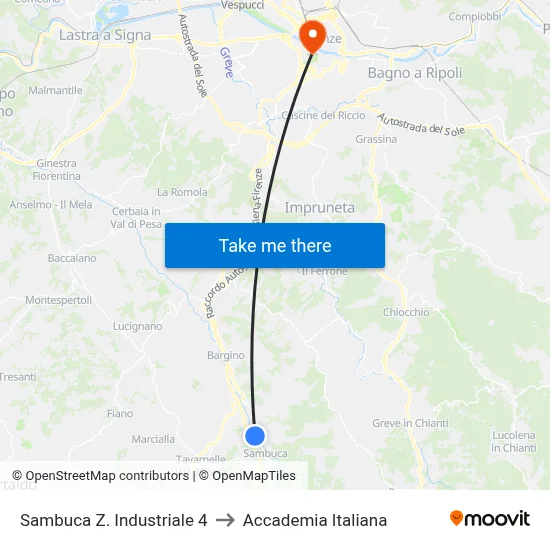 Sambuca Industrial Zone 4 to Italian Academy map