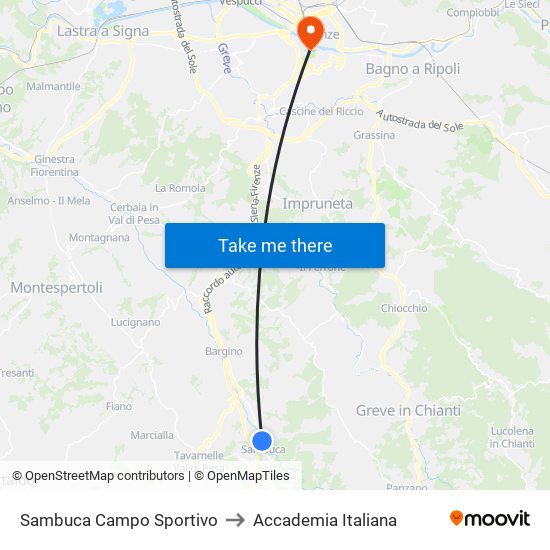 Sambuca Campo Sportivo to Accademia Italiana map