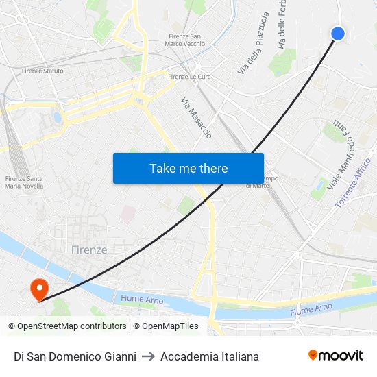 Di San Domenico Gianni to Accademia Italiana map