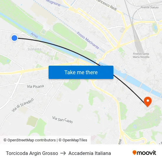 Torcicoda Argin Grosso to Italian Academy map