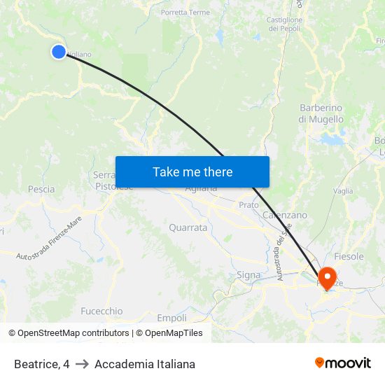 Beatrice, 4 to Accademia Italiana map