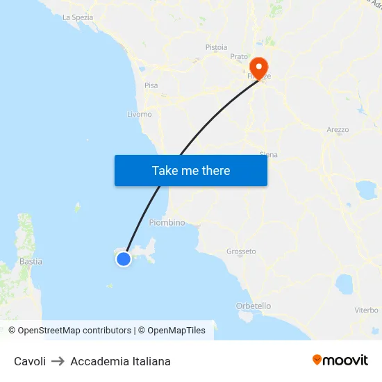 Cavoli to Italian Academy map