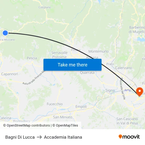 Bagni Di Lucca to Italian Academy map