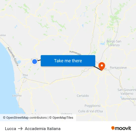 Lucca to Italian Academy map