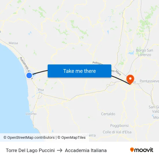 Torre Del Lago Puccini to Italian Academy map