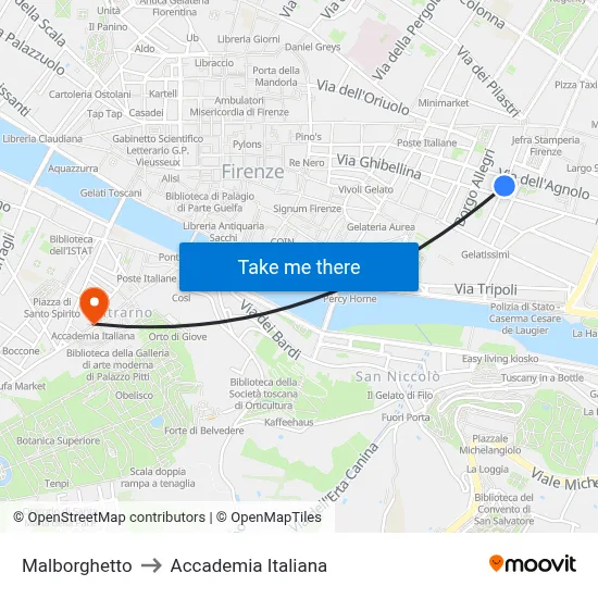 Malborghetto to Italian Academy map