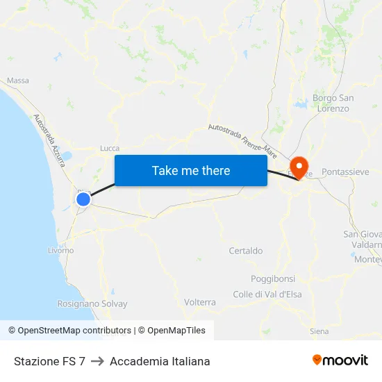 Stazione FS 7 to Italian Academy map