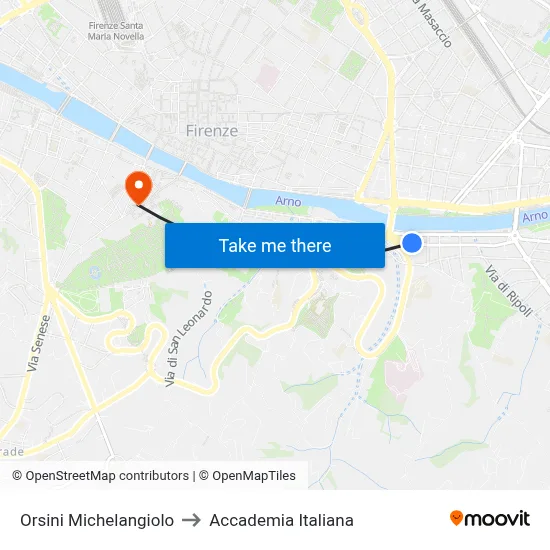 Orsini Michelangiolo to Italian Academy map