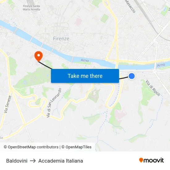 Baldovini to Italian Academy map