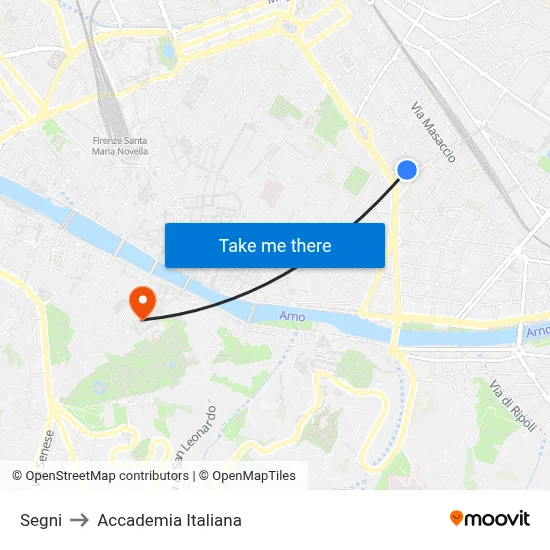 Segni to Italian Academy map