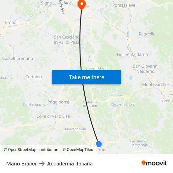 Mario Bracci to Italian Academy map