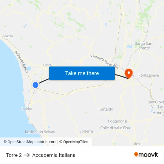 Tower 2 to Italian Academy map