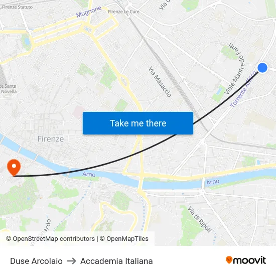 Duse Arcolaio to Italian Academy map