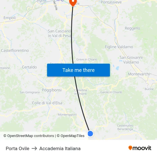 Porta Ovile to Italian Academy map