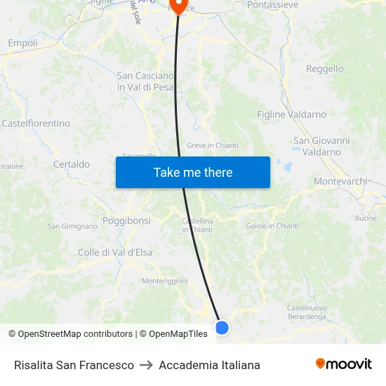 San Francesco Elevator to Italian Academy map