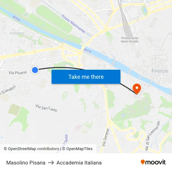 Masolino Pisana to Italian Academy map