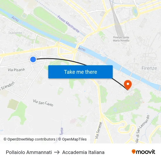Pollaiolo Ammannati to Italian Academy map
