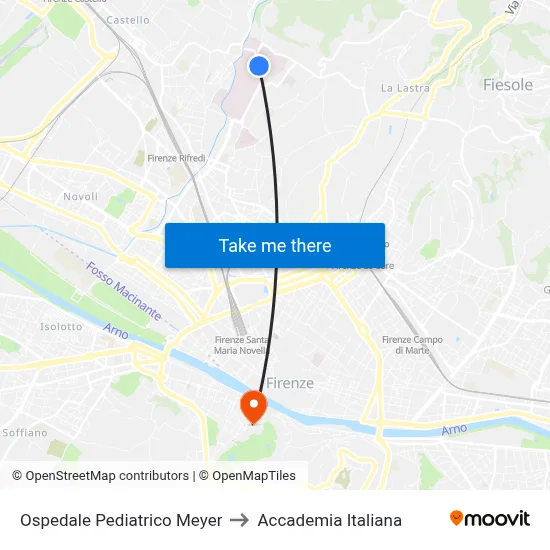 Meyer Children's Hospital to Italian Academy map