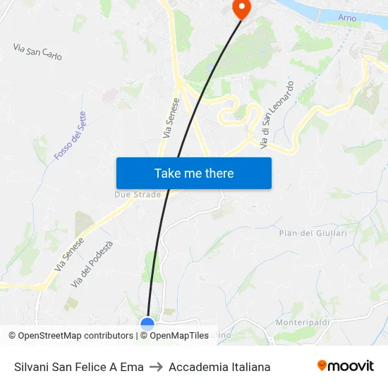 Silvani San Felice A Ema to Italian Academy map