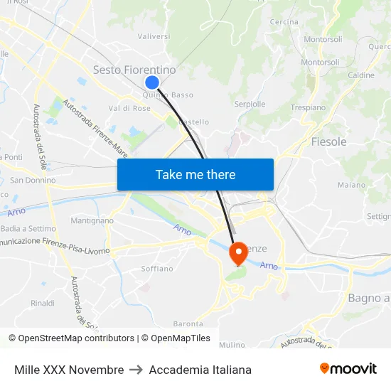 Mille XXX November to Italian Academy map