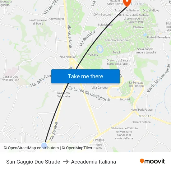 San Gaggio Two Roads to Italian Academy map