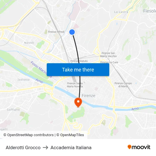 Alderotti Grocco to Italian Academy map