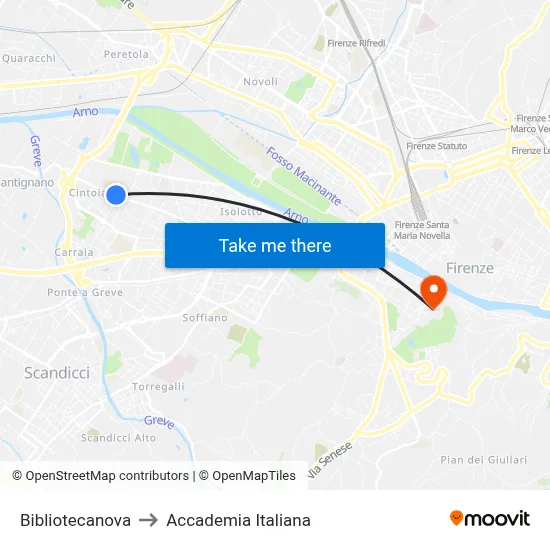 New Library to Italian Academy map