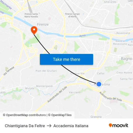 Chiantigiana Da Feltre to Italian Academy map
