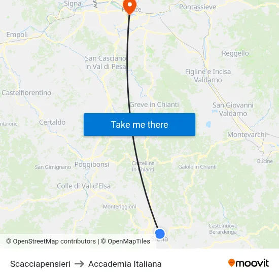 Scacciapensieri to Italian Academy map