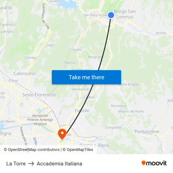 The Tower to Italian Academy map