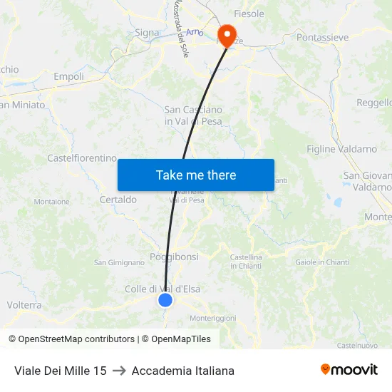 Viale Dei Mille 15 to Italian Academy map