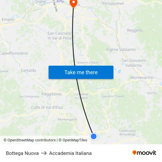 New Shop to Italian Academy map