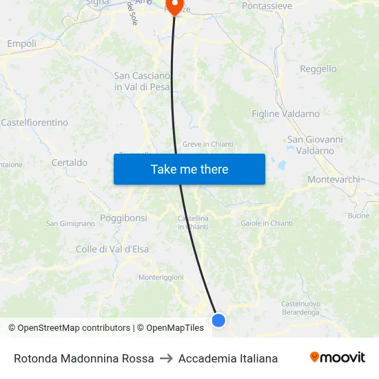 Red Madonna Roundabout to Italian Academy map