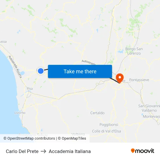 Carlo Del Prete to Italian Academy map