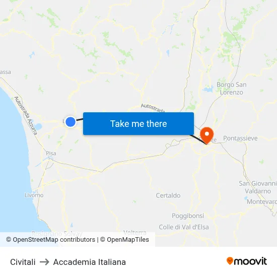 Civitali to Italian Academy map