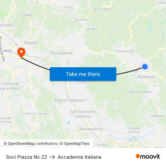 Soci Square 22 to Italian Academy map