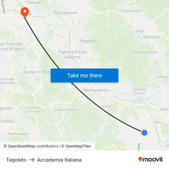 Tegoleto to Italian Academy map