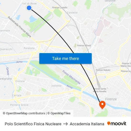 Scientific Center Nuclear Physics to Italian Academy map