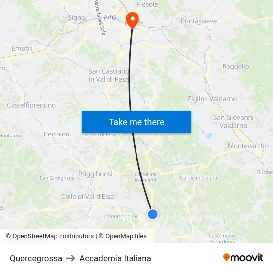 Quercegrossa to Italian Academy map