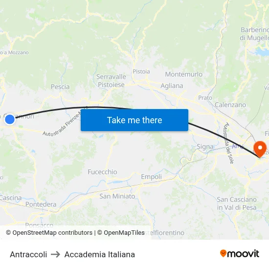 Antraccoli to Italian Academy map
