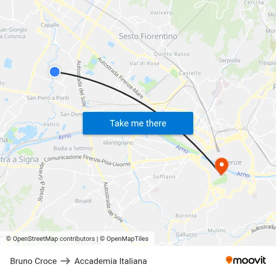 Bruno Croce to Italian Academy map