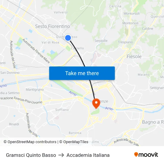 Gramsci Quinto Basso to Italian Academy map