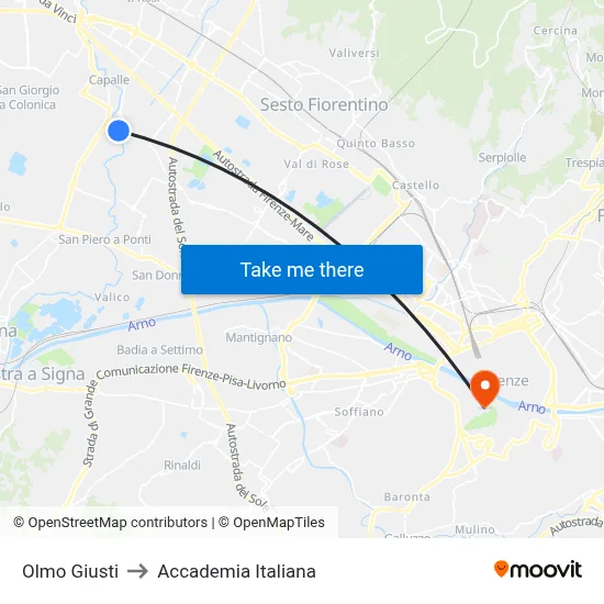 Olmo Giusti to Italian Academy map