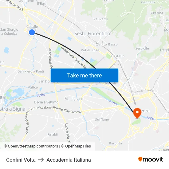 Confini Volta to Italian Academy map