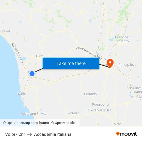 Volpi - CNR to Italian Academy map