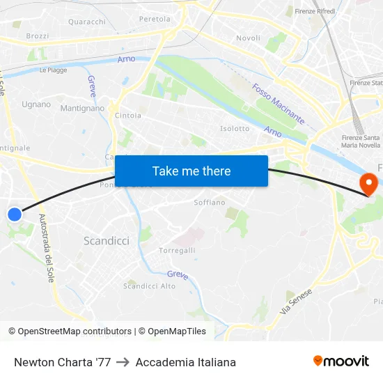 Newton Charta '77 to Italian Academy map
