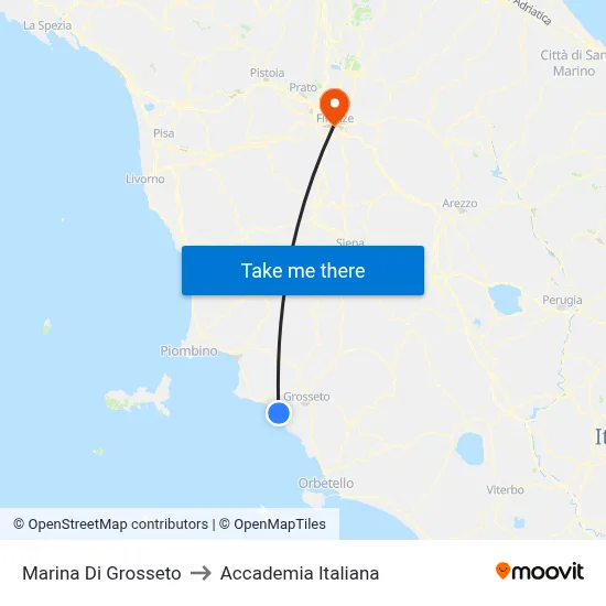 Marina Di Grosseto to Italian Academy map