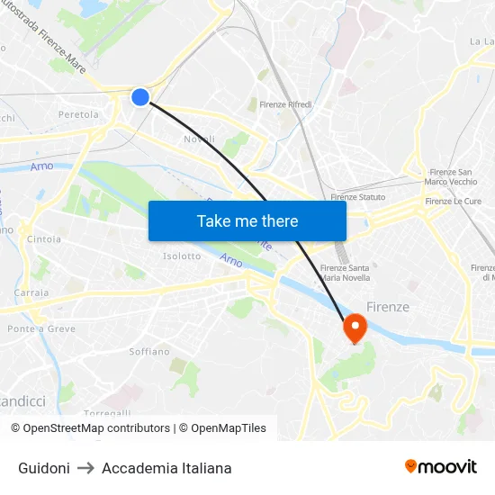 Guidoni to Italian Academy map